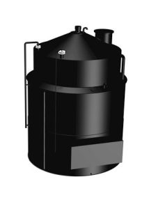 Álló hengeres műanyag tartály kármentővel